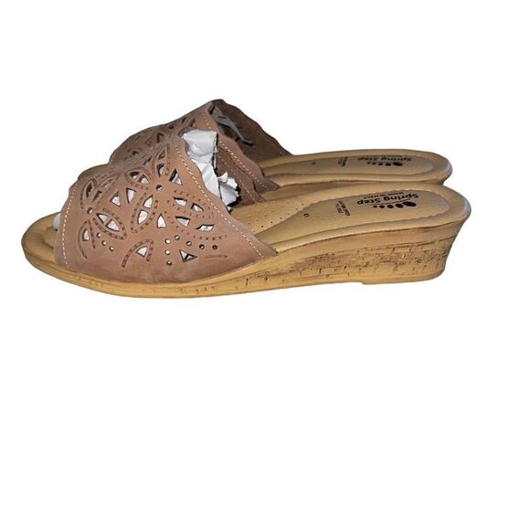 Spring Step women’s Estella Slide Sandal Made in  Italy Tan Size 41 US 10/10 1/2 - Picture 5 of 6